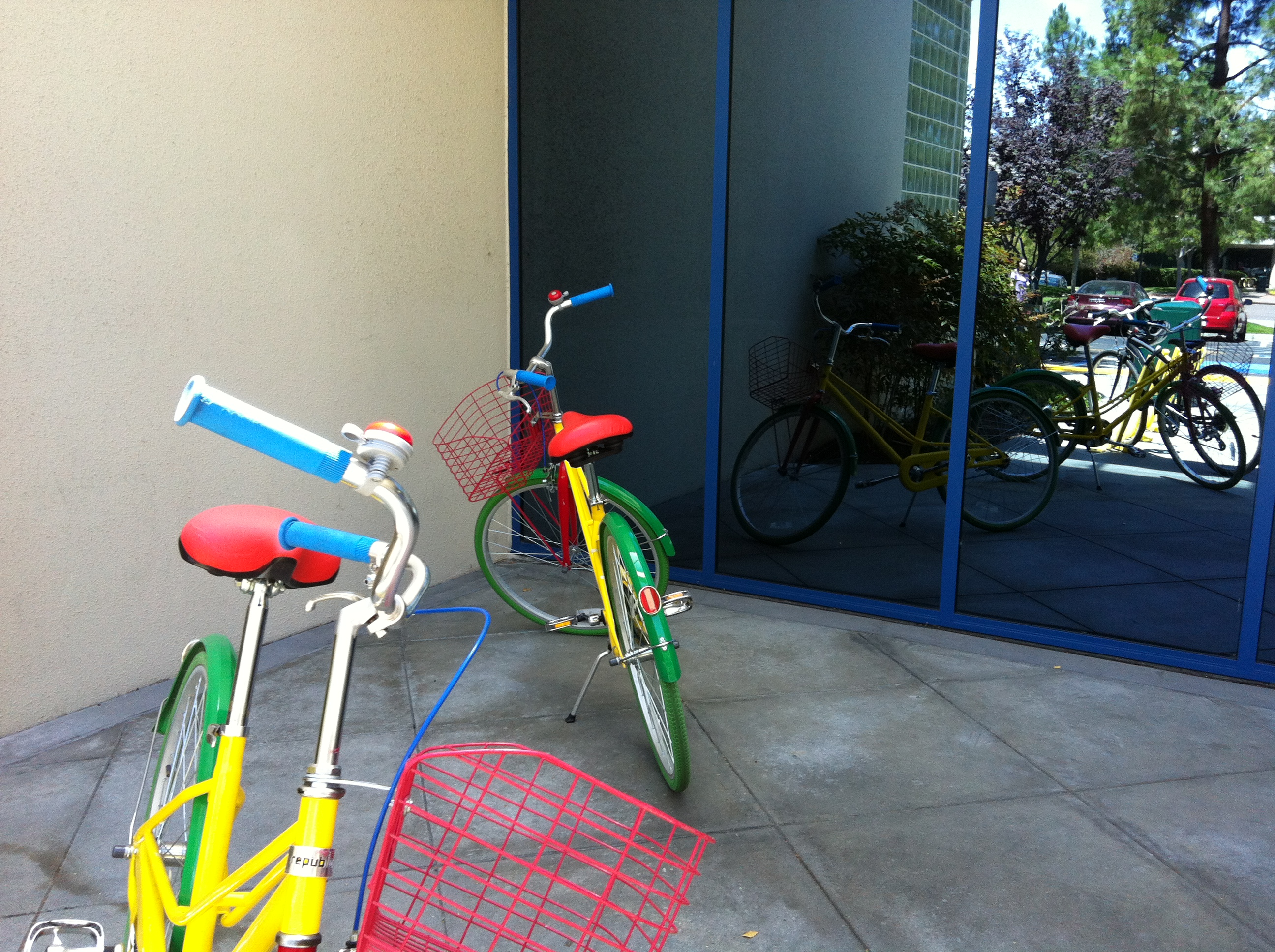 Bikes in front of Google Headquarters